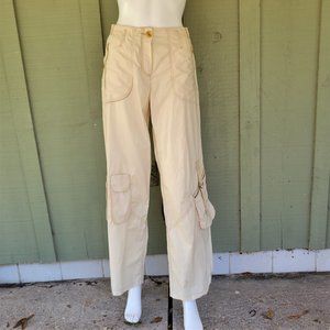 SCHUMACHER Cotton Golden Ivory Cargo Adjustable Pants Medium M